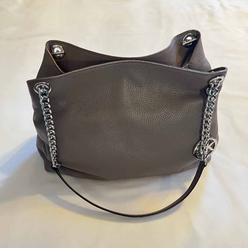 Michael Kors Gray Leather Shoulder Bag EUC